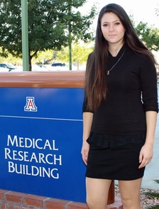 Ella Starobinska will graduate from the Honors College with degrees in physiology and Russian and Slavic studies and minors in chemistry and molecular and cellular biology. Upon graduation, she plans to apply for medical school. (Photo credit: Beatriz Verdugo/UANews) Ella Starobinska will graduate from the Honors College with degrees in physiology and Russian and Slavic studies and minors in chemistry and molecular and cellular biology. Upon graduation, she plans to apply for medical school. (Photo credit: Beatriz Verdugo/UANews)